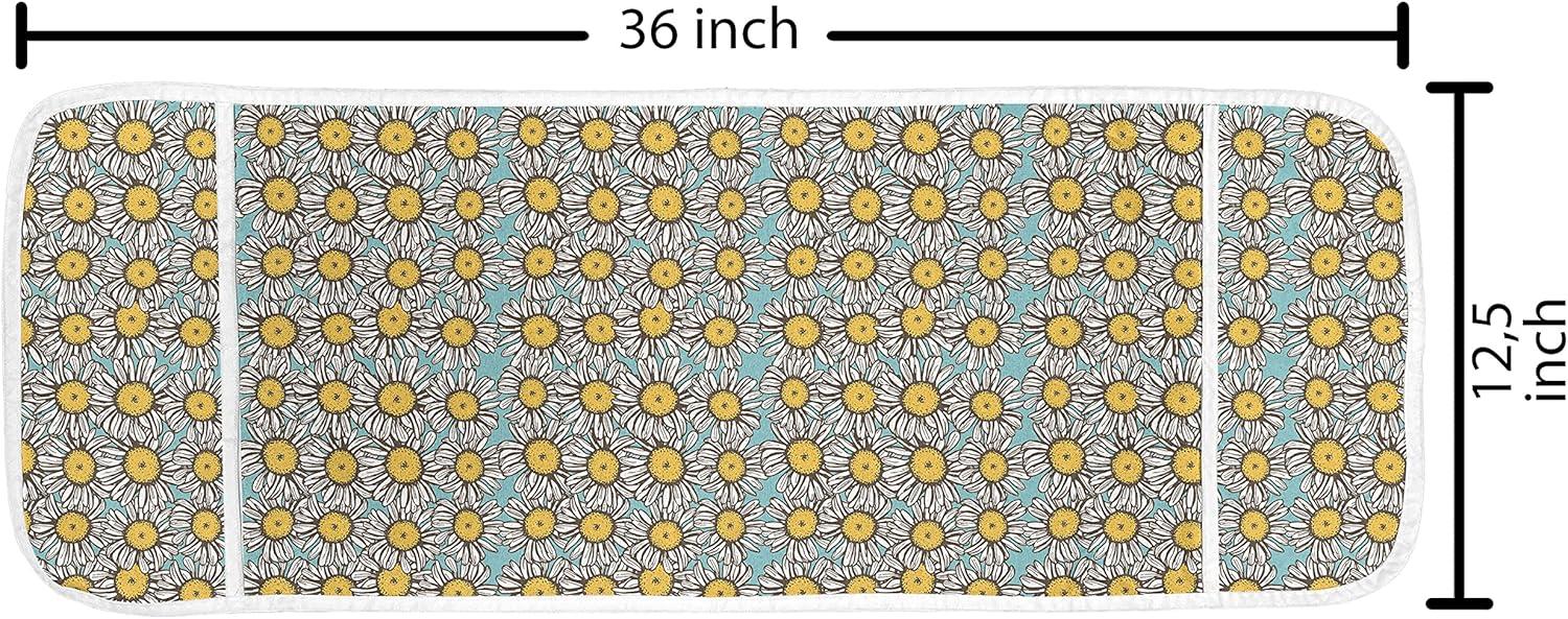imageAmbesonne Floral Microwave Oven Cover Romantic Roses for Lovers Valentines Shabby Perennial Flower Buds Pattern Water Resistant Organizer with Pockets for Kitchen 36 x 12 Dark Coral Dark BluePale Blue Marigold White