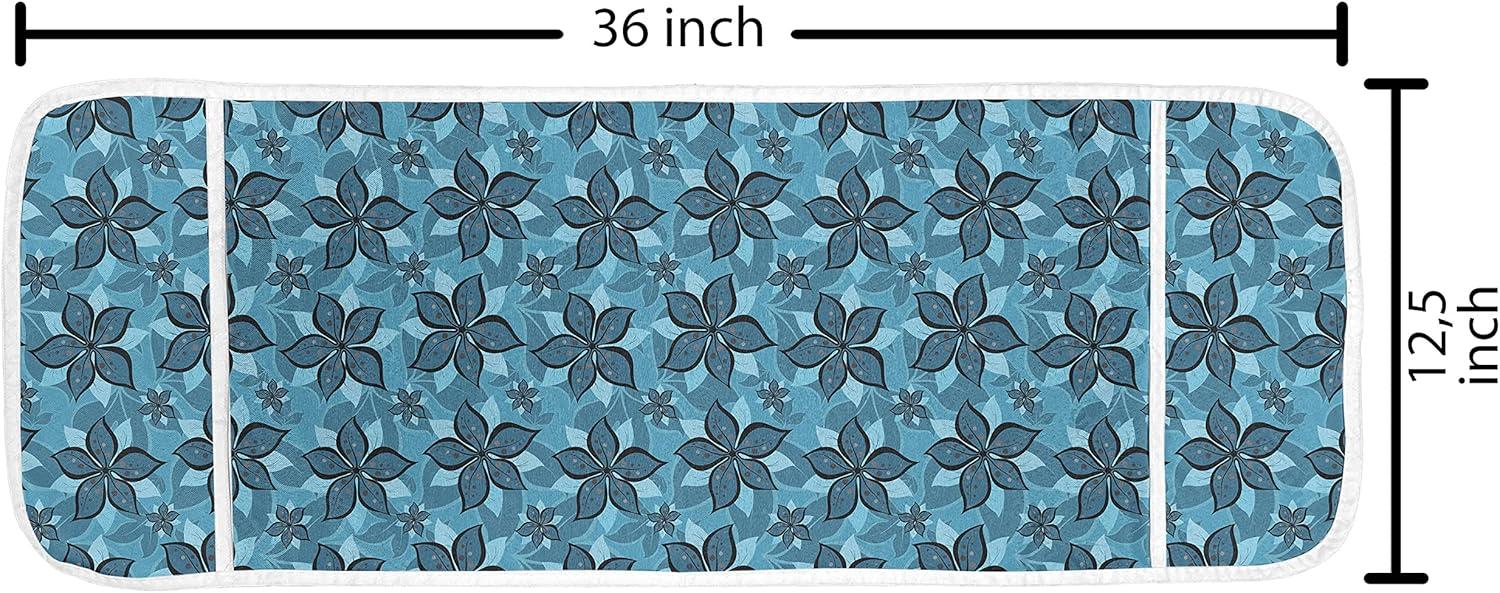 imageAmbesonne Floral Microwave Oven Cover Romantic Roses for Lovers Valentines Shabby Perennial Flower Buds Pattern Water Resistant Organizer with Pockets for Kitchen 36 x 12 Dark Coral Dark BluePetrol Blue and Aqua
