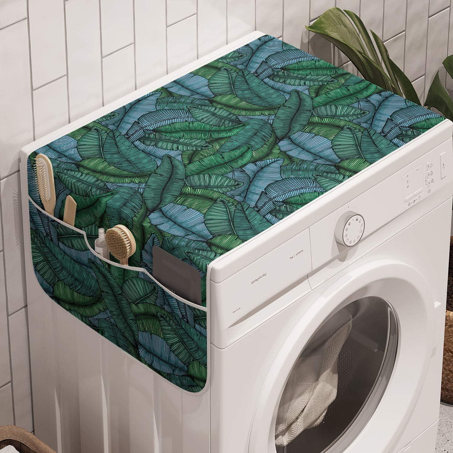 imageAmbesonne Floral Microwave Oven Cover Romantic Roses for Lovers Valentines Shabby Perennial Flower Buds Pattern Water Resistant Organizer with Pockets for Kitchen 36 x 12 Dark Coral Dark BlueJade Green Pale Blue