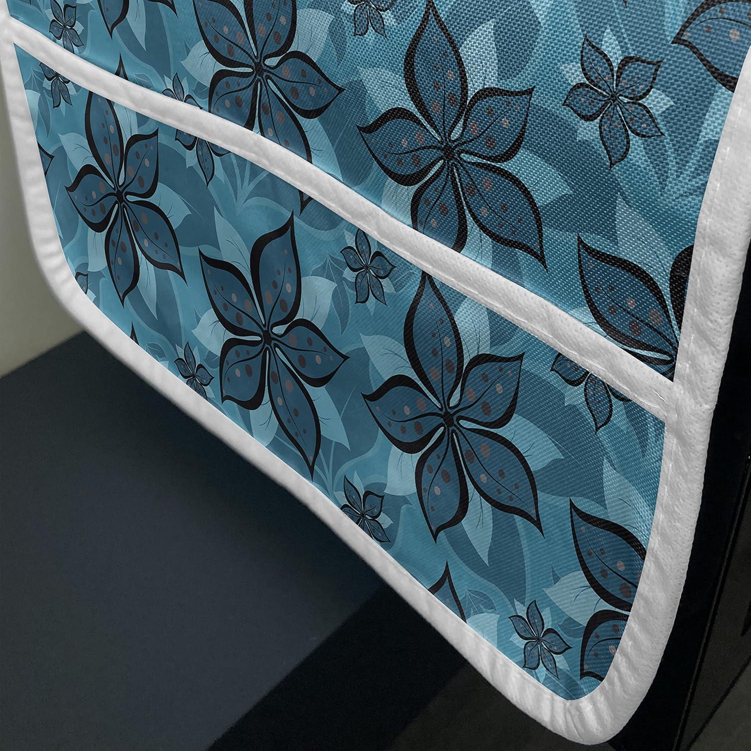 imageAmbesonne Floral Microwave Oven Cover Romantic Roses for Lovers Valentines Shabby Perennial Flower Buds Pattern Water Resistant Organizer with Pockets for Kitchen 36 x 12 Dark Coral Dark BluePetrol Blue and Aqua