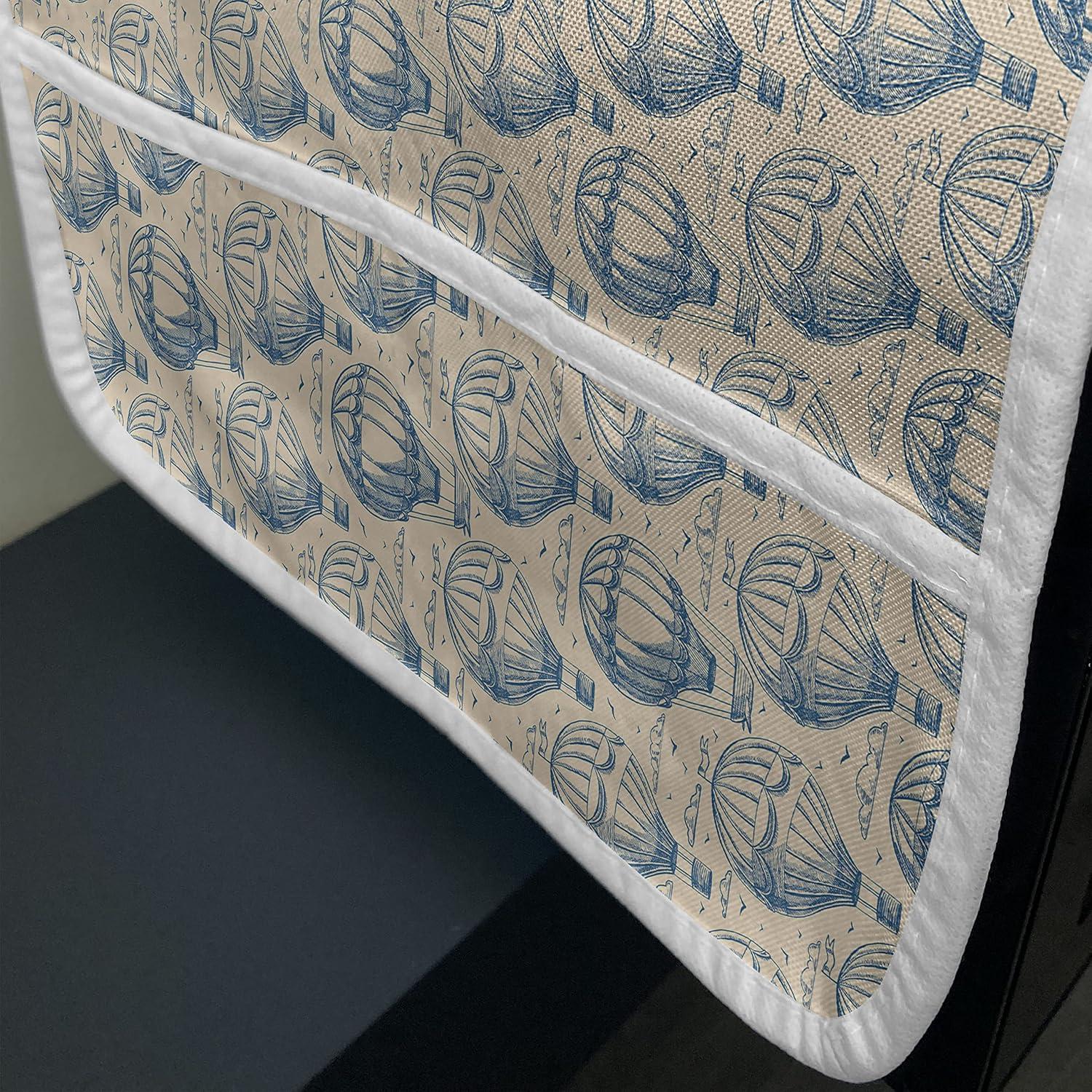 imageAmbesonne Floral Microwave Oven Cover Romantic Roses for Lovers Valentines Shabby Perennial Flower Buds Pattern Water Resistant Organizer with Pockets for Kitchen 36 x 12 Dark Coral Dark BlueNavy Blue and Beige