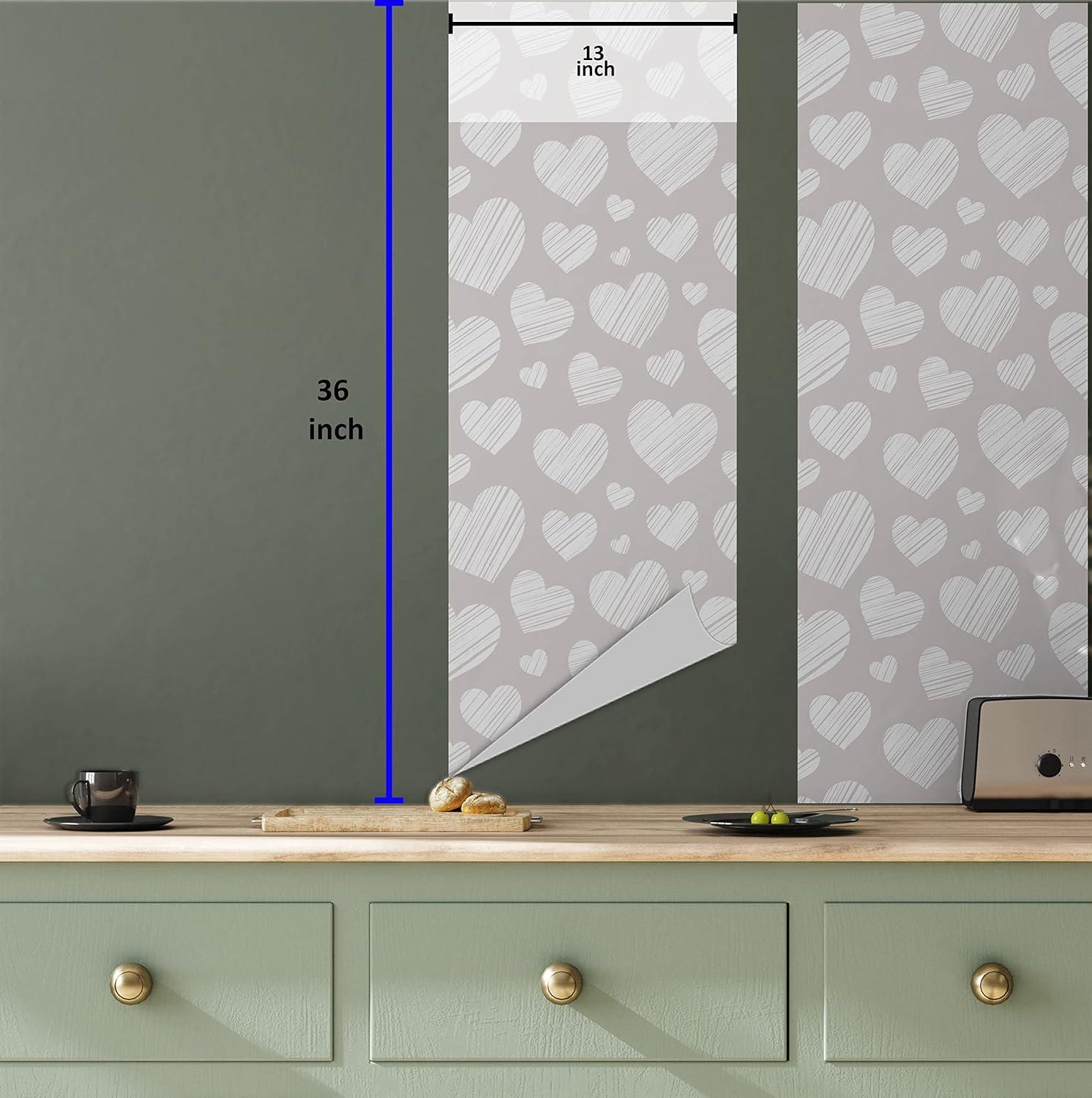 imageAmbesonne Neutral Peel amp Stick Wallpaper for Home Valentines Day Theme Hand Drawn Hearts Diagonal Stripes Romantic Love Pattern SelfAdhesive Living Room Kitchen Accent 13 x 36 Pearl and White