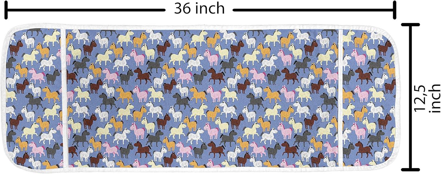 imageAmbesonne Romantic Microwave Oven Cover Valentines Hearts Lovers Heartbroken Amour Graphic on Plain Backdrop Water Resistant Organizer with Pockets for Kitchen 36 x 12 Vermilion Pale OrangeCeil Blue Multicolor