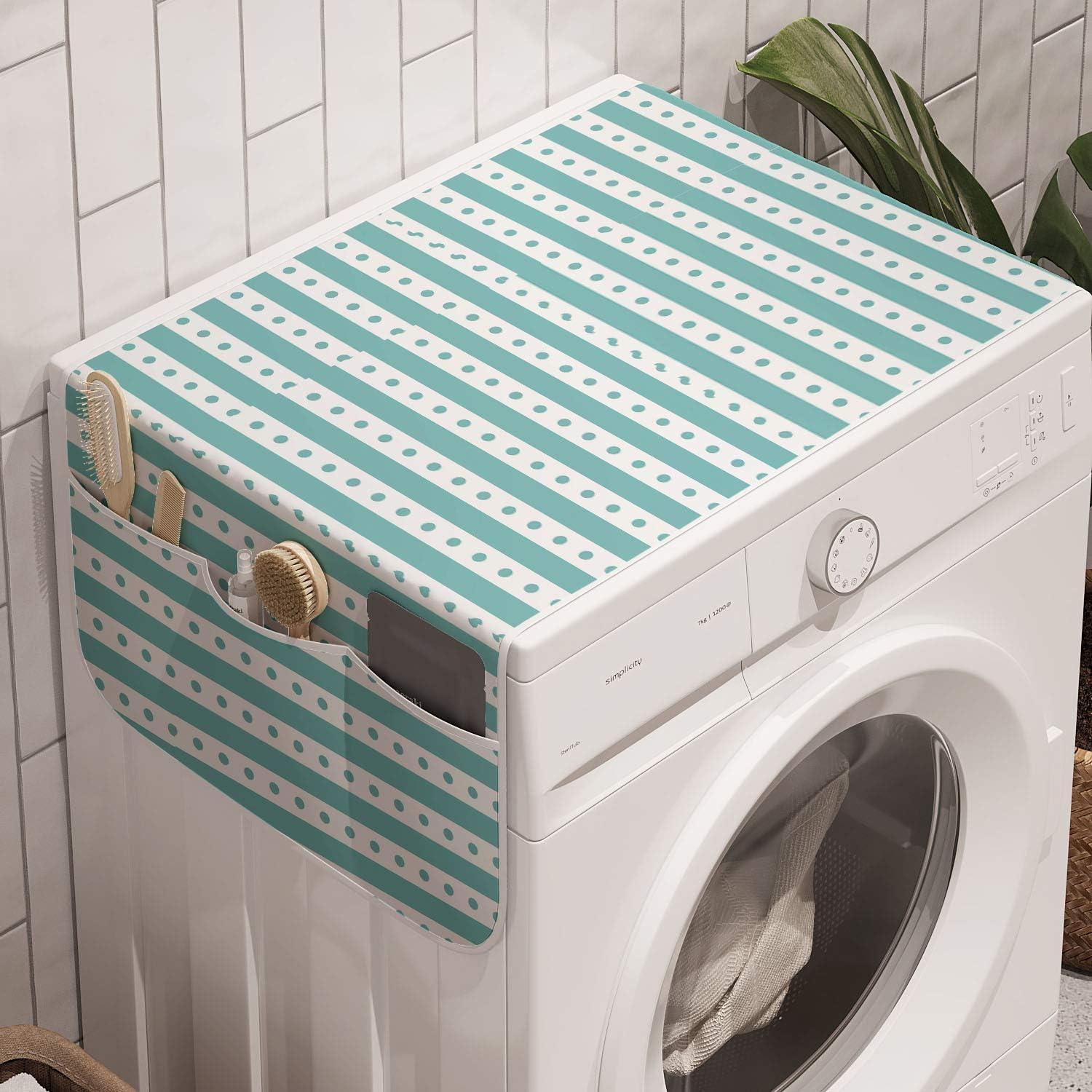 imageAmbesonne Romantic Microwave Oven Cover Valentines Hearts Lovers Heartbroken Amour Graphic on Plain Backdrop Water Resistant Organizer with Pockets for Kitchen 36 x 12 Vermilion Pale OrangeMint Green and White