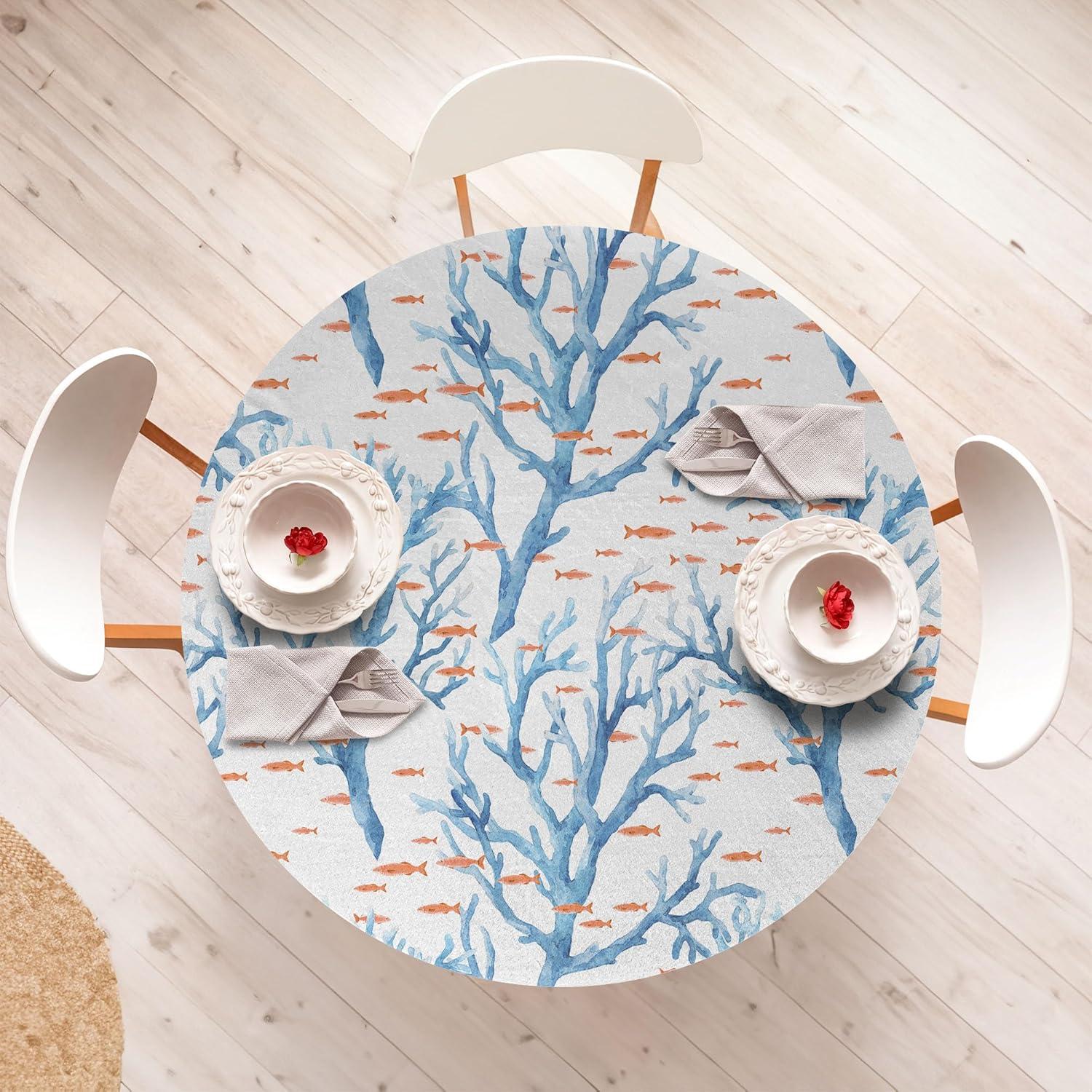 imageAmbesonne Valentine Fitted Round Tablecloth Colorful Roses and Leaves Repetitive Art on Monochrome Backdrop All Around Elastic Fabric Table Cover 56 60 Diameter Mauve Taupe and Fern GreenDark Turquoise Salmon