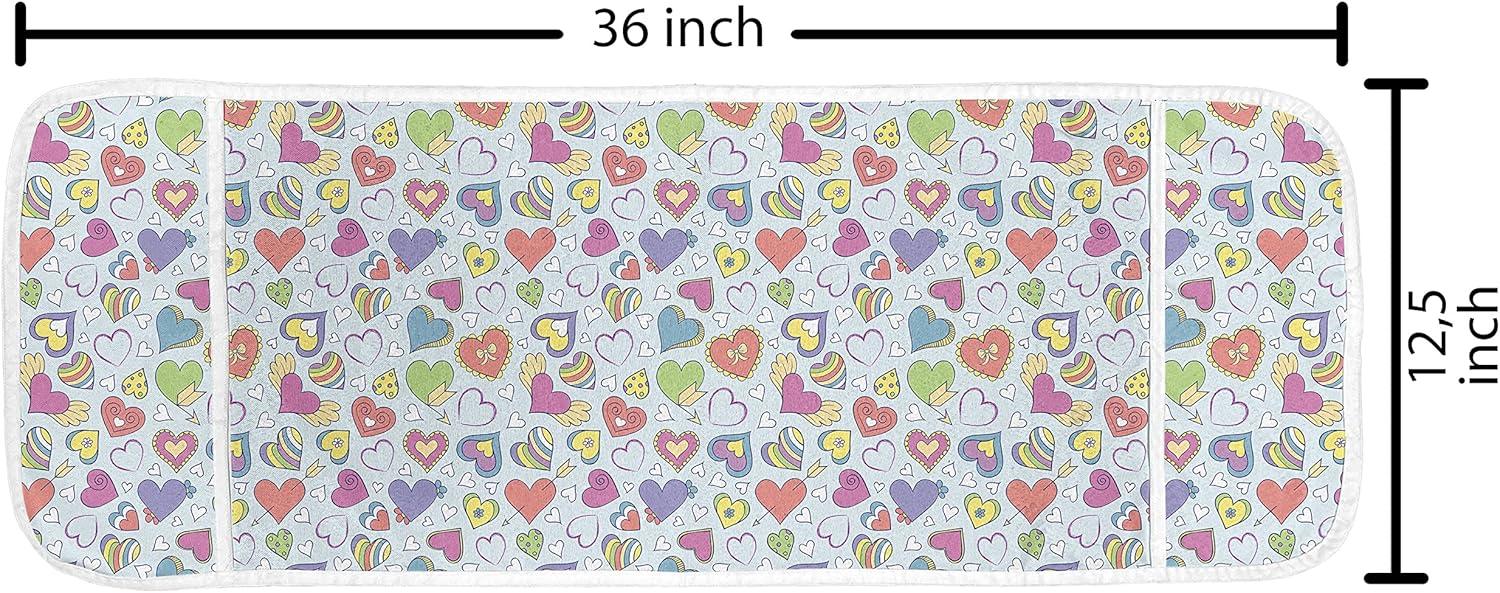 imageAmbesonne Valentines Microwave Oven Cover Various Kinds of Hand Drawn Style Colorful Hearts with Wings Arrows and Flowers Water Resistant Organizer with Pockets for Kitchen 36 x 12 MulticolorMulticolor