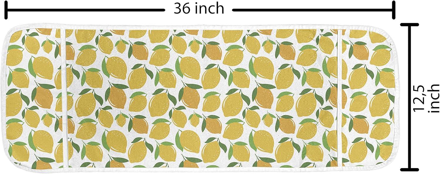 imageAmbesonne Vintage Valentine Microwave Oven Cover Hearts and Rounds on Curvilinear Lines Water Resistant Organizer with Pockets for Kitchen 36 x 12 Pale Pink PinkEarth Yellow White Green