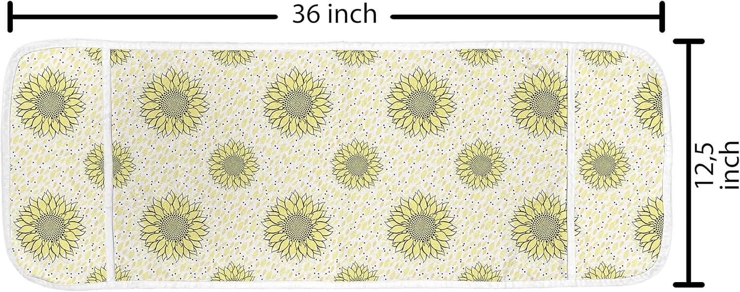 imageAmbesonne Vintage Valentine Microwave Oven Cover Hearts and Rounds on Curvilinear Lines Water Resistant Organizer with Pockets for Kitchen 36 x 12 Pale Pink PinkPastel Yellow Dark Grey