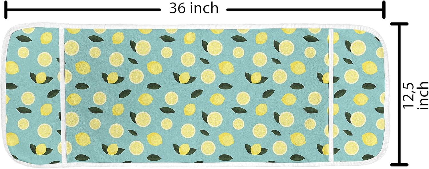 imageAmbesonne Vintage Valentine Microwave Oven Cover Hearts and Rounds on Curvilinear Lines Water Resistant Organizer with Pockets for Kitchen 36 x 12 Pale Pink PinkEmerald Pastel Yellow