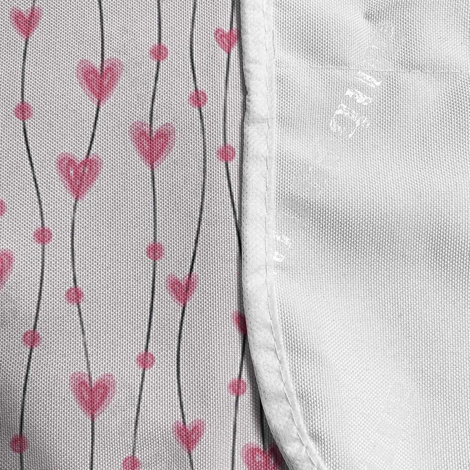 imageAmbesonne Vintage Valentine Microwave Oven Cover Hearts and Rounds on Curvilinear Lines Water Resistant Organizer with Pockets for Kitchen 36 x 12 Pale Pink PinkPale Pink Pink