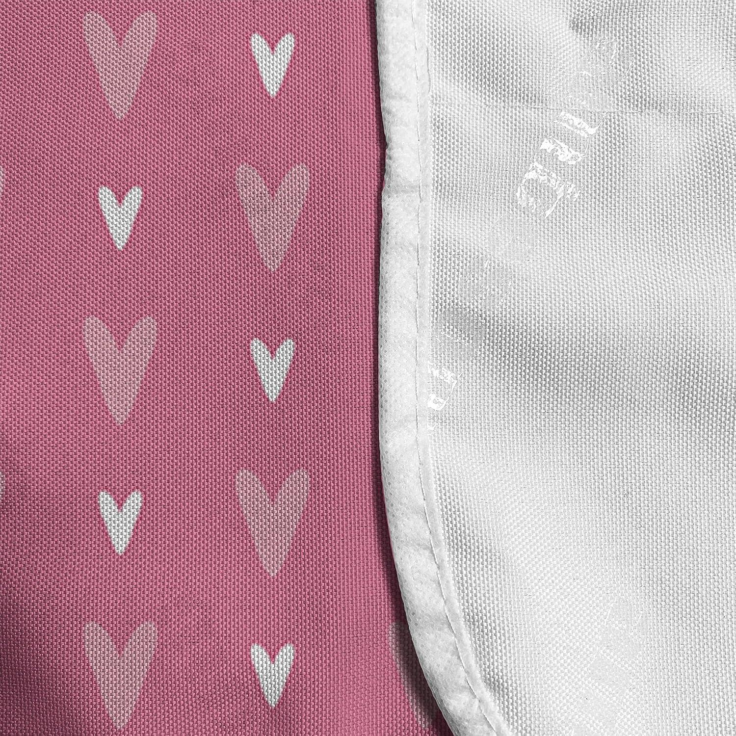 imageAmbesonne Vintage Valentine Microwave Oven Cover Hearts and Rounds on Curvilinear Lines Water Resistant Organizer with Pockets for Kitchen 36 x 12 Pale Pink PinkPink Pale Pink and White