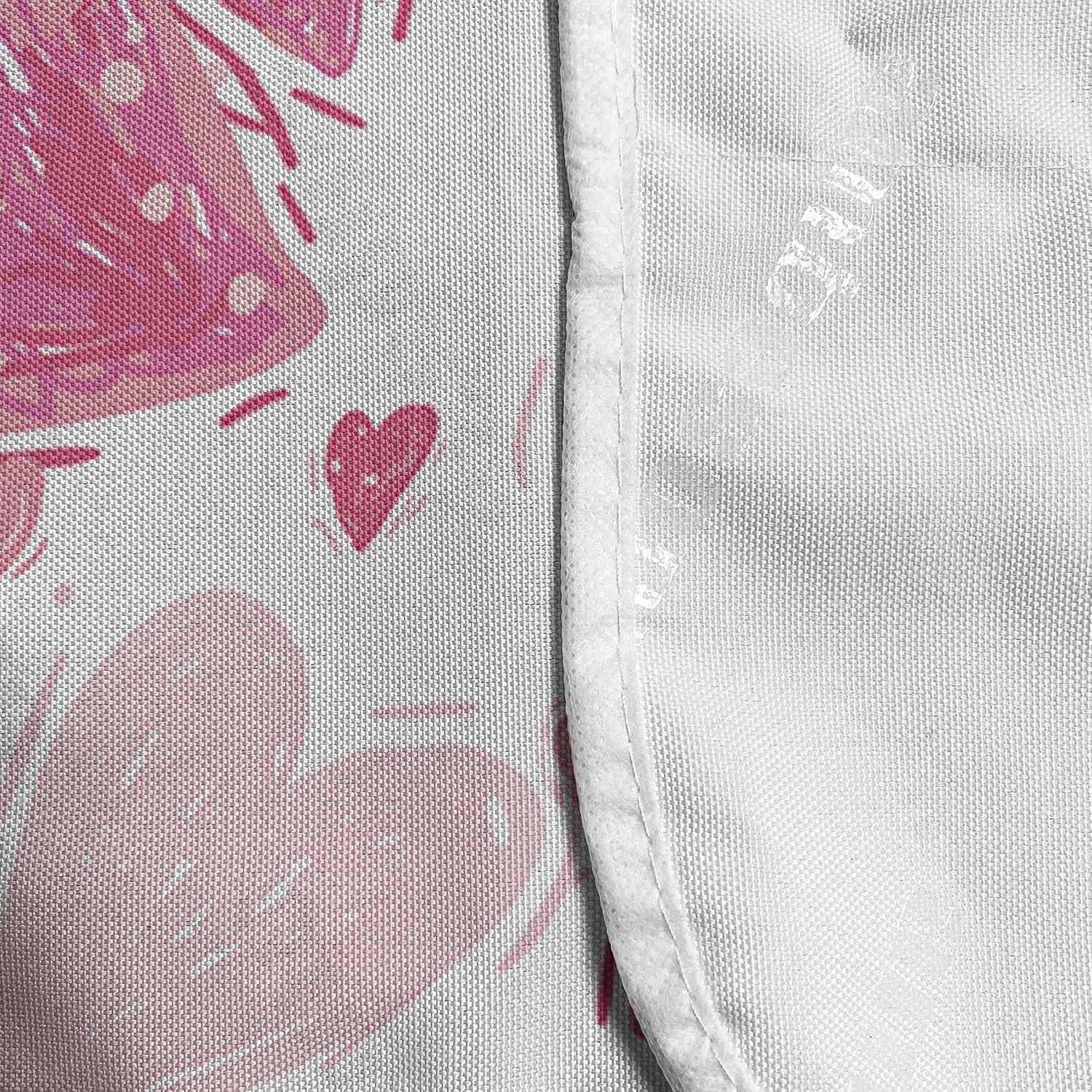 imageAmbesonne Vintage Valentine Microwave Oven Cover Hearts and Rounds on Curvilinear Lines Water Resistant Organizer with Pockets for Kitchen 36 x 12 Pale Pink PinkPink and Rose