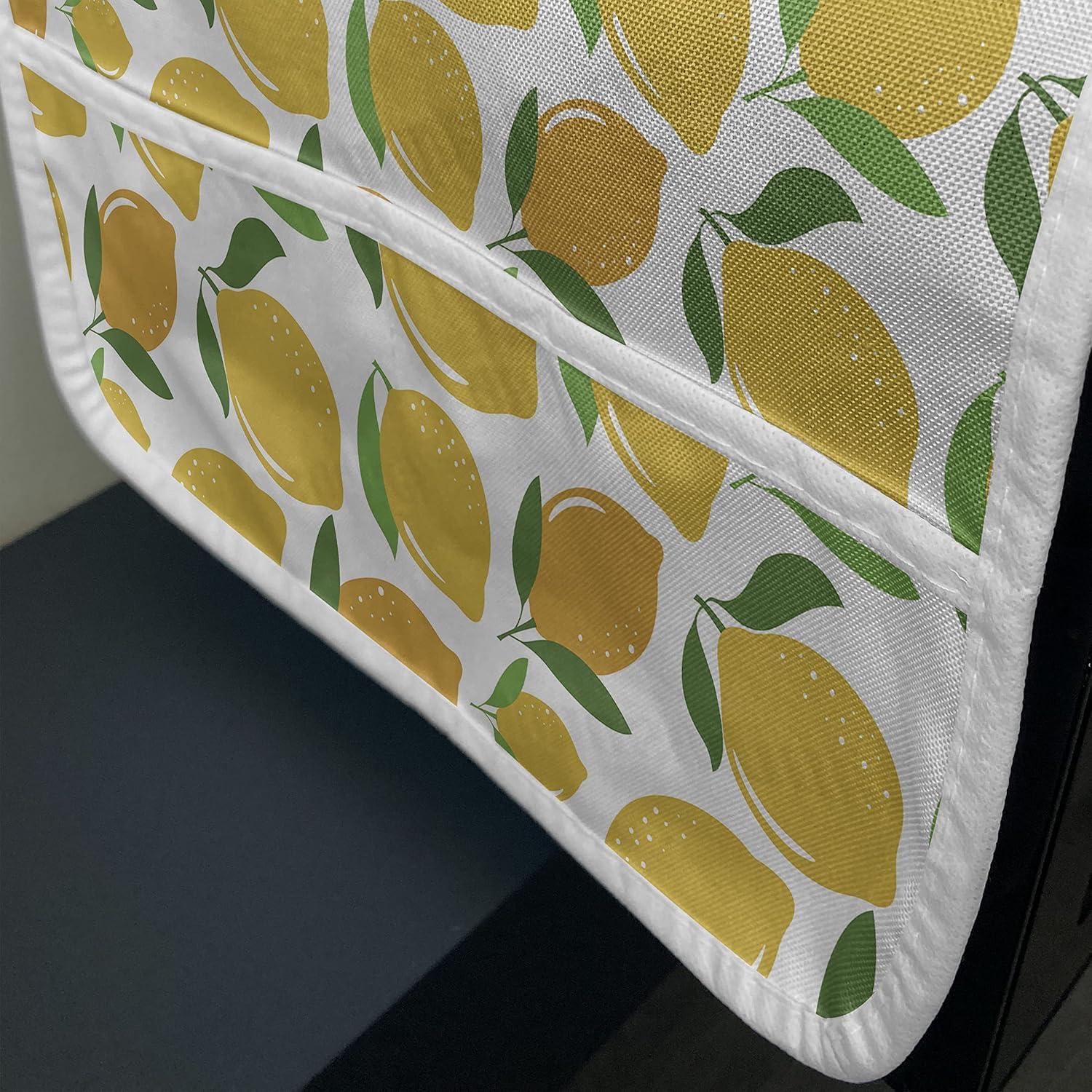 imageAmbesonne Vintage Valentine Microwave Oven Cover Hearts and Rounds on Curvilinear Lines Water Resistant Organizer with Pockets for Kitchen 36 x 12 Pale Pink PinkEarth Yellow White Green
