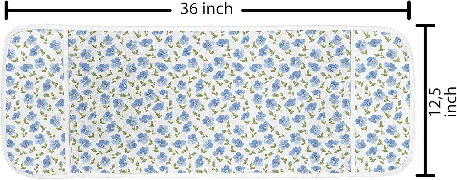imageAmbesonne Vintage Valentine Microwave Oven Cover Hearts and Rounds on Curvilinear Lines Water Resistant Organizer with Pockets for Kitchen 36 x 12 Pale Pink PinkPale Blue White Green