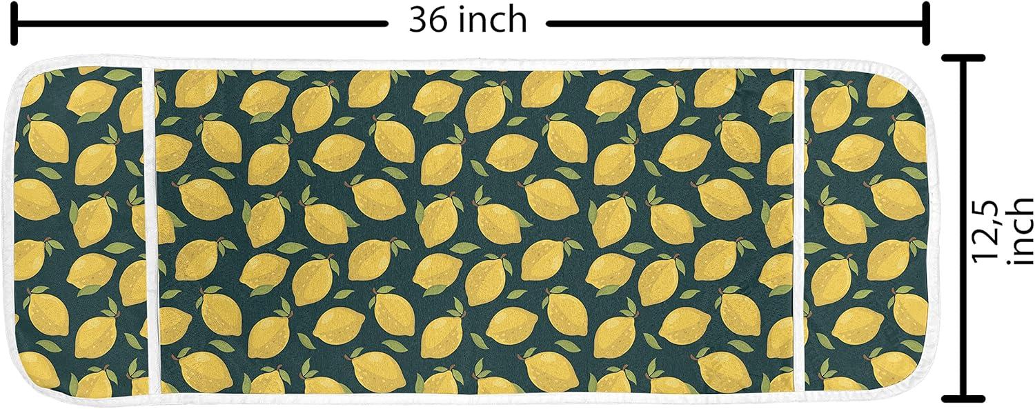 imageAmbesonne Vintage Valentine Microwave Oven Cover Hearts and Rounds on Curvilinear Lines Water Resistant Organizer with Pockets for Kitchen 36 x 12 Pale Pink PinkDark Teal Yellow
