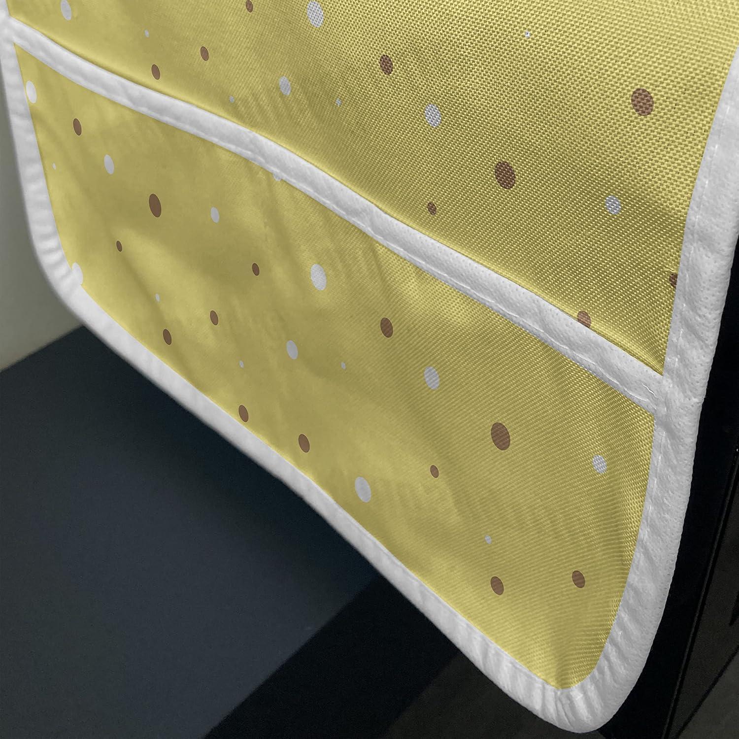 imageAmbesonne Vintage Valentine Microwave Oven Cover Hearts and Rounds on Curvilinear Lines Water Resistant Organizer with Pockets for Kitchen 36 x 12 Pale Pink PinkPastel Yellow Pale Brown