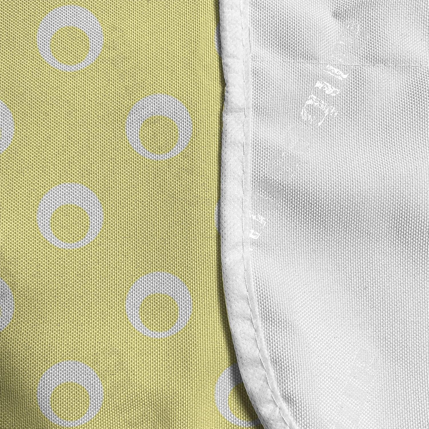 imageAmbesonne Vintage Valentine Microwave Oven Cover Hearts and Rounds on Curvilinear Lines Water Resistant Organizer with Pockets for Kitchen 36 x 12 Pale Pink PinkPastel Yellow and White