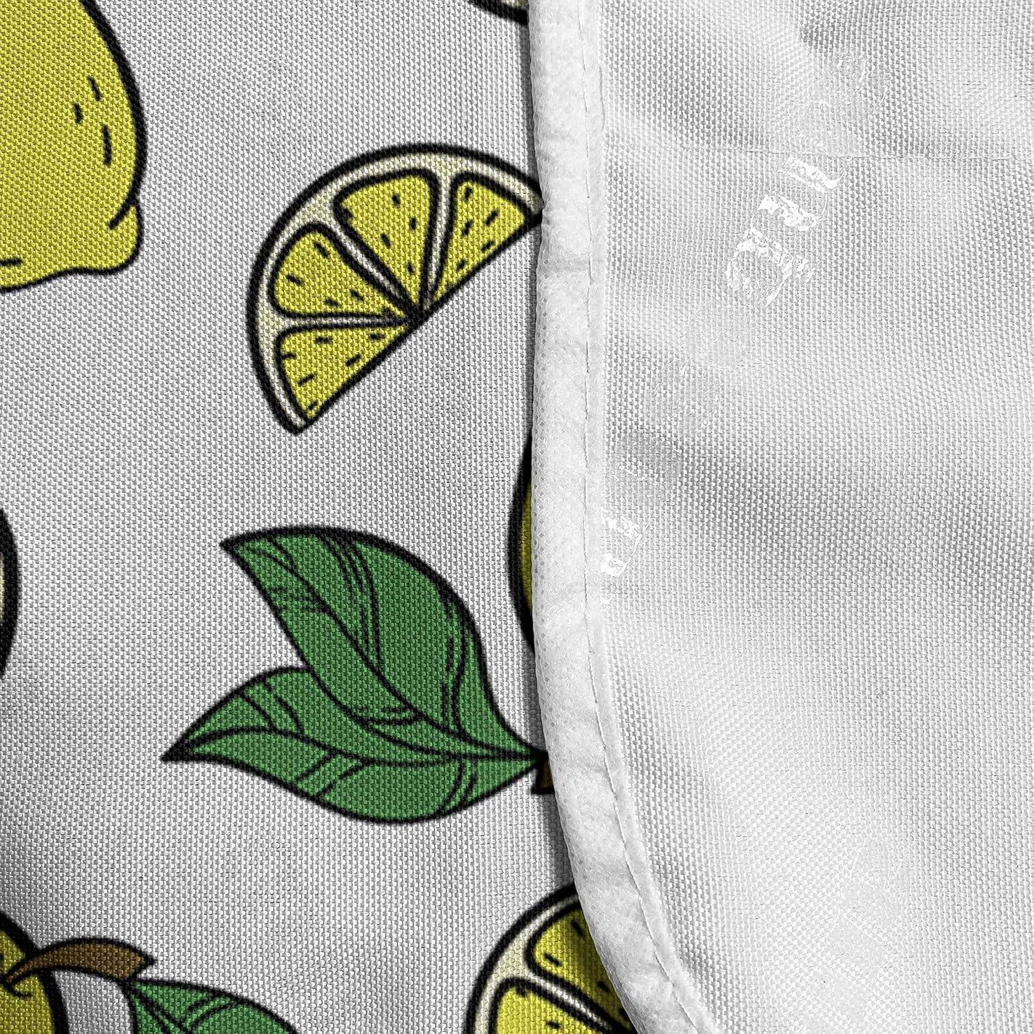 imageAmbesonne Vintage Valentine Microwave Oven Cover Hearts and Rounds on Curvilinear Lines Water Resistant Organizer with Pockets for Kitchen 36 x 12 Pale Pink PinkYellow and Green