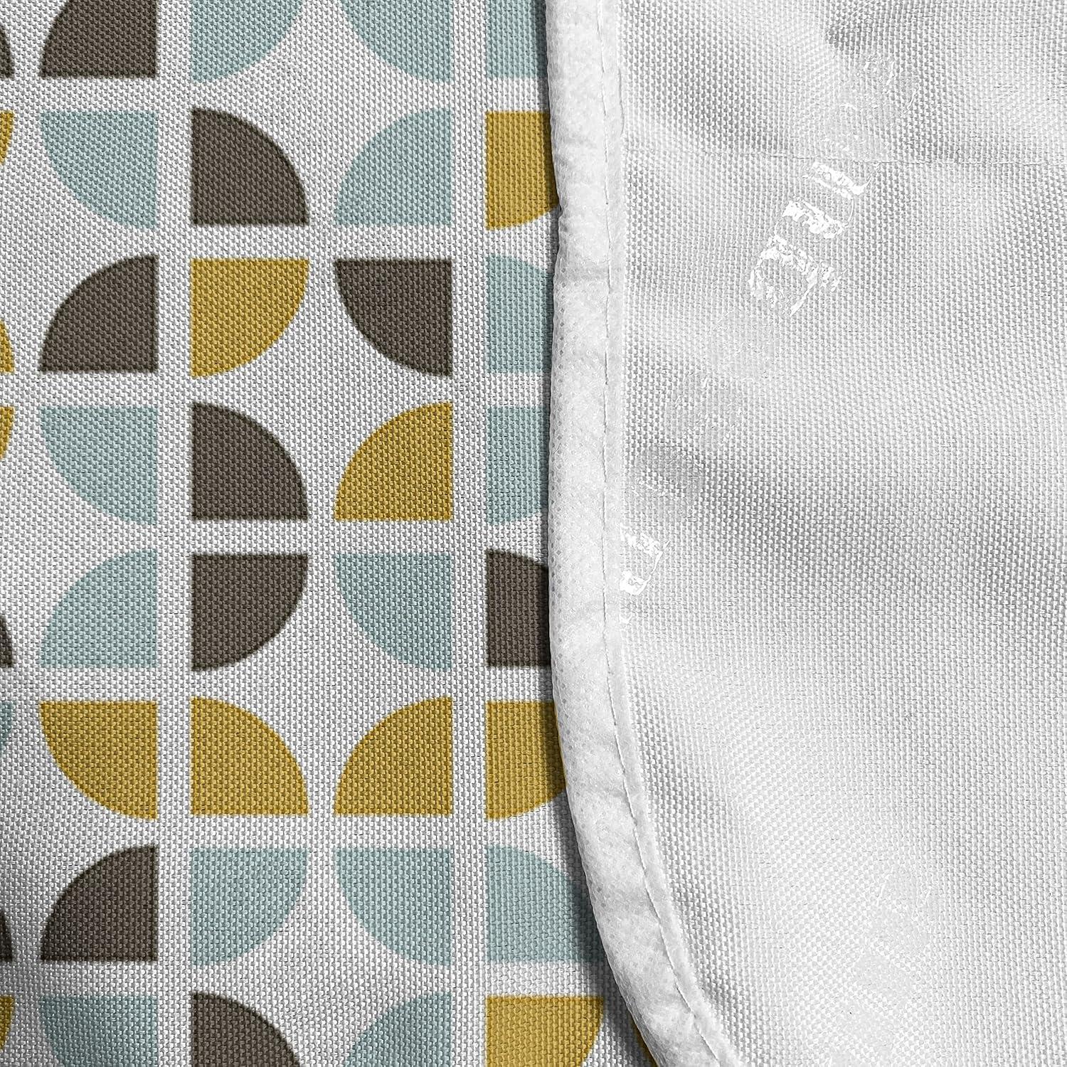 imageAmbesonne Vintage Valentine Microwave Oven Cover Hearts and Rounds on Curvilinear Lines Water Resistant Organizer with Pockets for Kitchen 36 x 12 Pale Pink PinkYellow Pale Seafoam White
