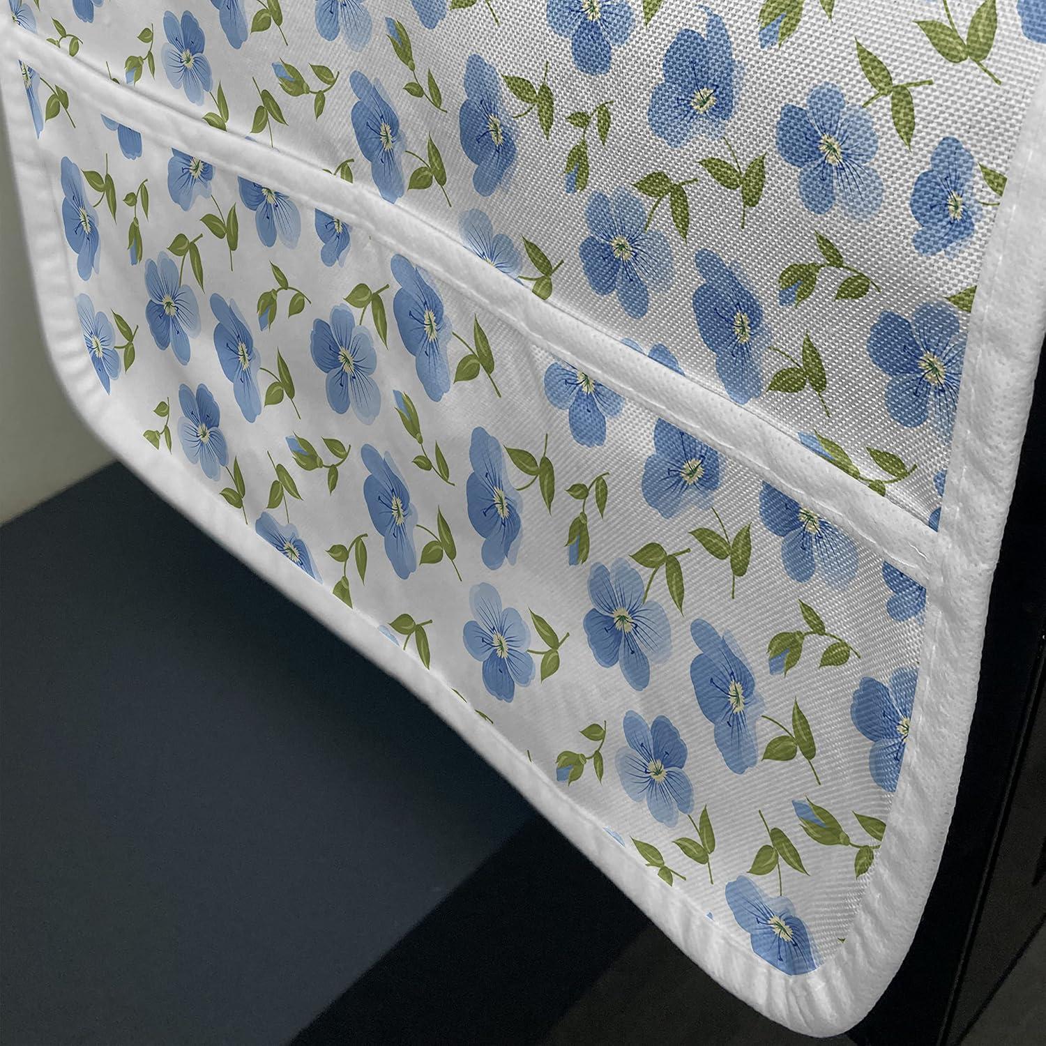 imageAmbesonne Vintage Valentine Microwave Oven Cover Hearts and Rounds on Curvilinear Lines Water Resistant Organizer with Pockets for Kitchen 36 x 12 Pale Pink PinkPale Blue White Green