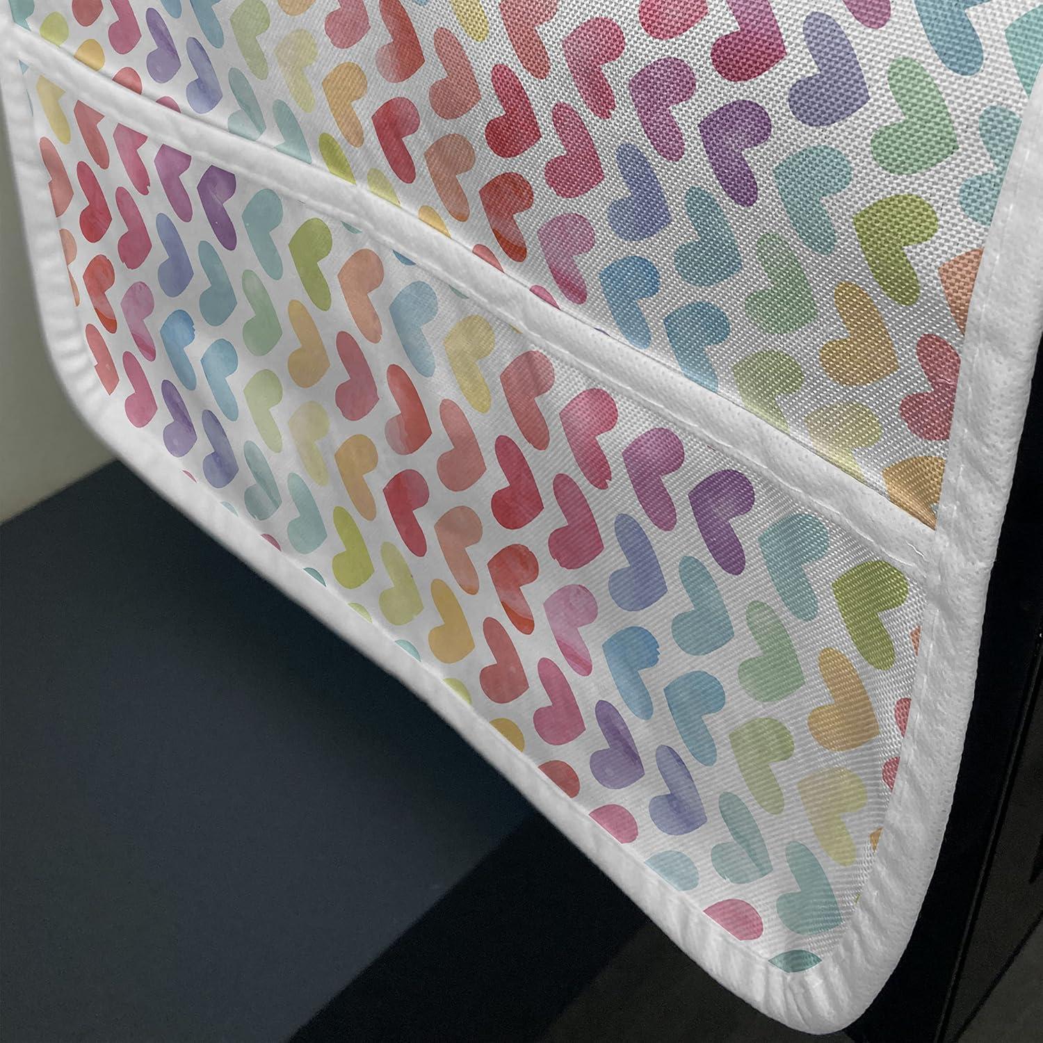 imageAmbesonne Watercolor Microwave Oven Cover Valentines Day Theme Colorful Little Hearts Vibrant Paintbrush Effect Water Resistant Organizer with Pockets for Kitchen 36 x 12 MulticolorMulticolor