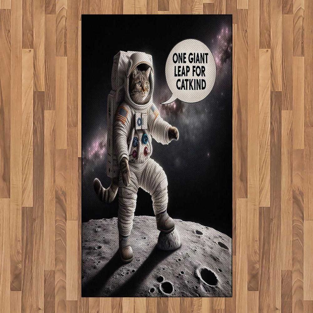 imageAmbesonne Cat Area Rug Romantic Date Night of Kitties Drinking Milkshake Cozy Night Scene Valentines Flat Woven Accent Rug for Living Room Bedroom Dining Room 4 X 5 7 Dark Blue ApricotDark Purple Grey Coconut
