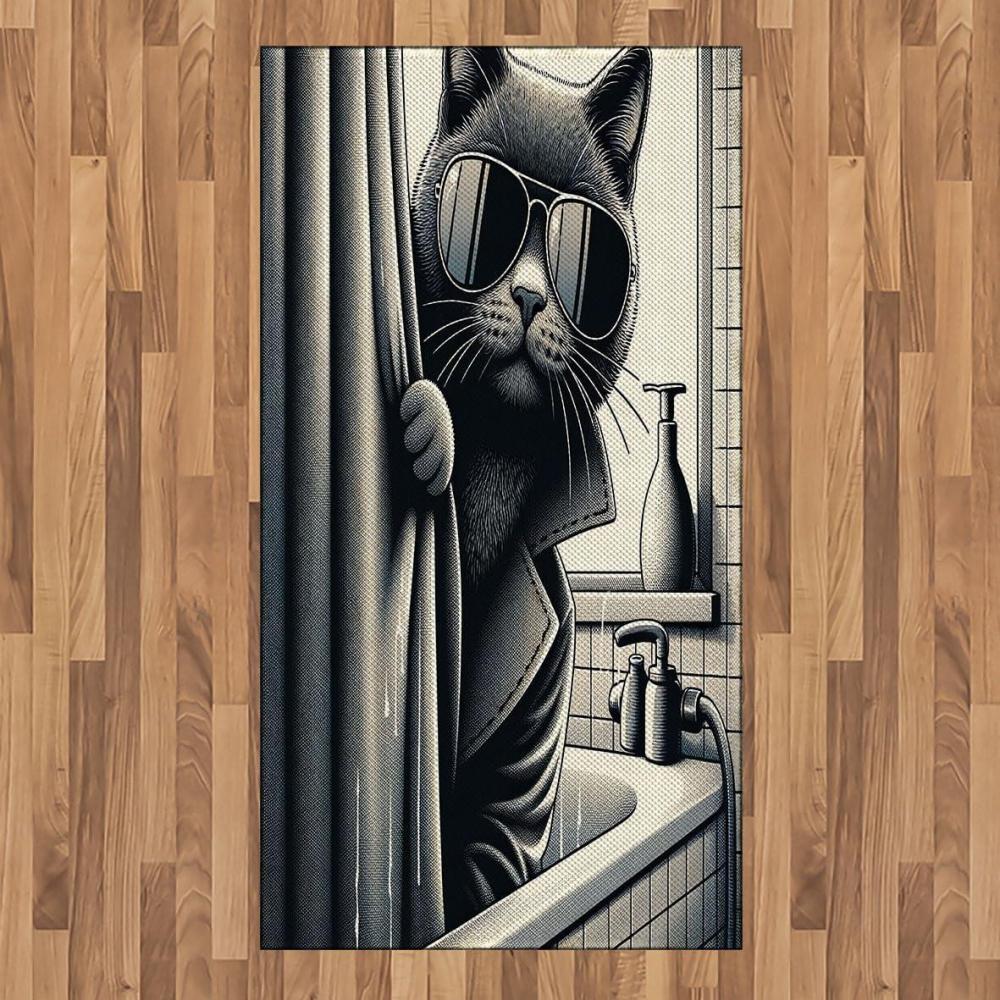 imageAmbesonne Cat Area Rug Romantic Date Night of Kitties Drinking Milkshake Cozy Night Scene Valentines Flat Woven Accent Rug for Living Room Bedroom Dining Room 4 X 5 7 Dark Blue ApricotDark Grey Pale Sepia