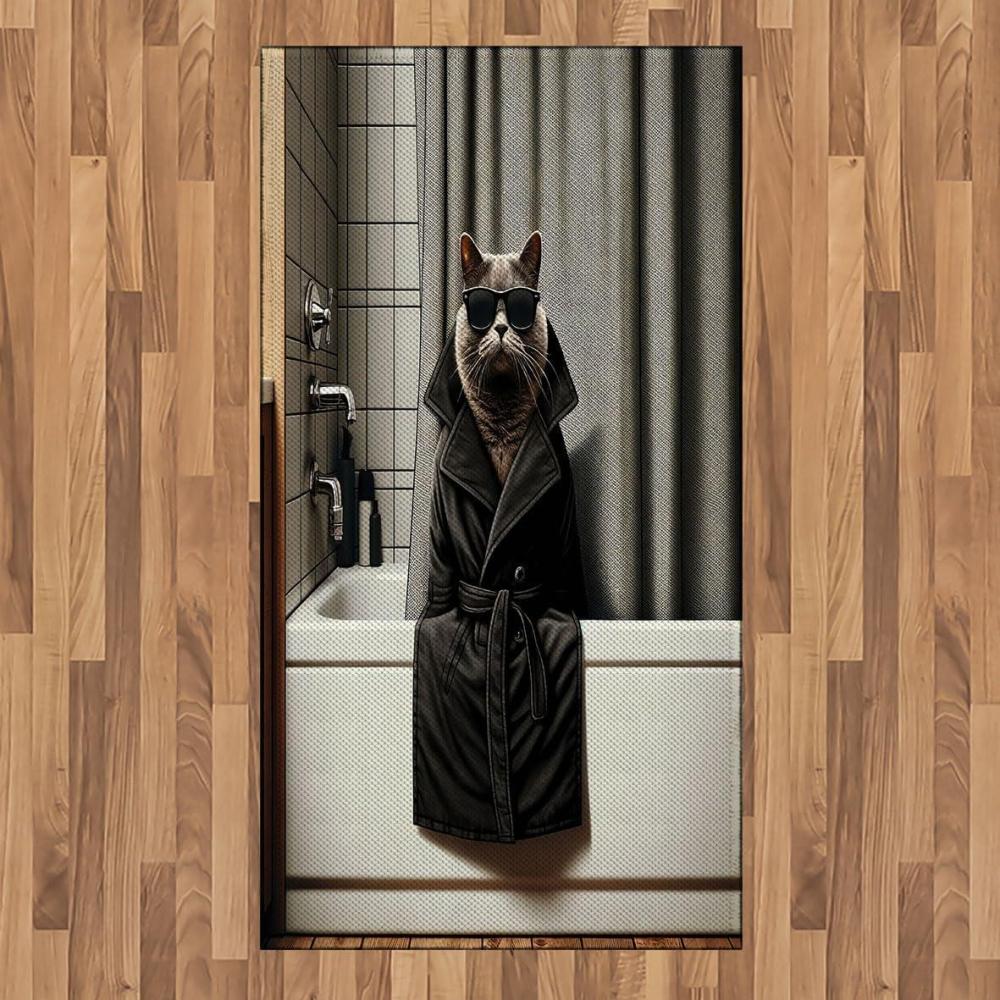 imageAmbesonne Cat Area Rug Romantic Date Night of Kitties Drinking Milkshake Cozy Night Scene Valentines Flat Woven Accent Rug for Living Room Bedroom Dining Room 4 X 5 7 Dark Blue ApricotGrey and Charcoal Grey