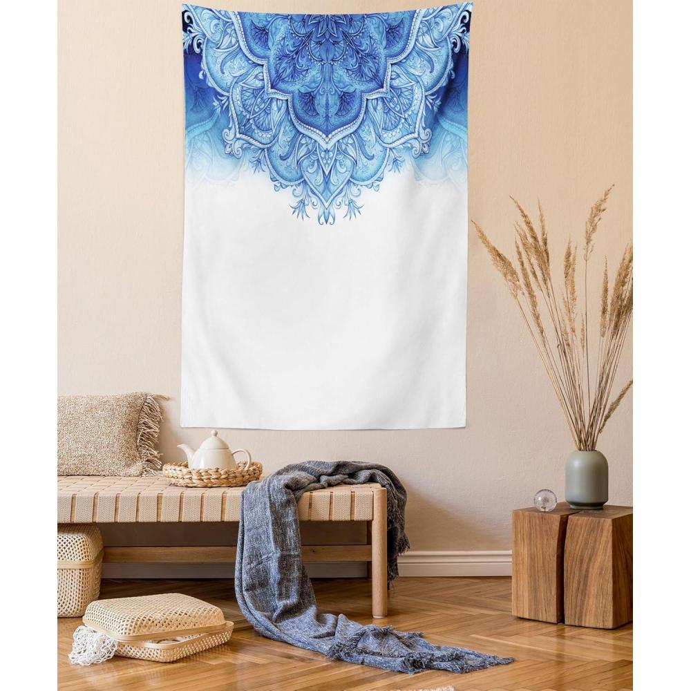 imageAmbesonne Purple Tapestry Fresh Raindrops on a Big Valentine Rose Universal Timeless Romantic Love Blooms Wall Hanging for Bedroom Living Room Dorm Decor 60 X 80 Purple BlackWhite Blue