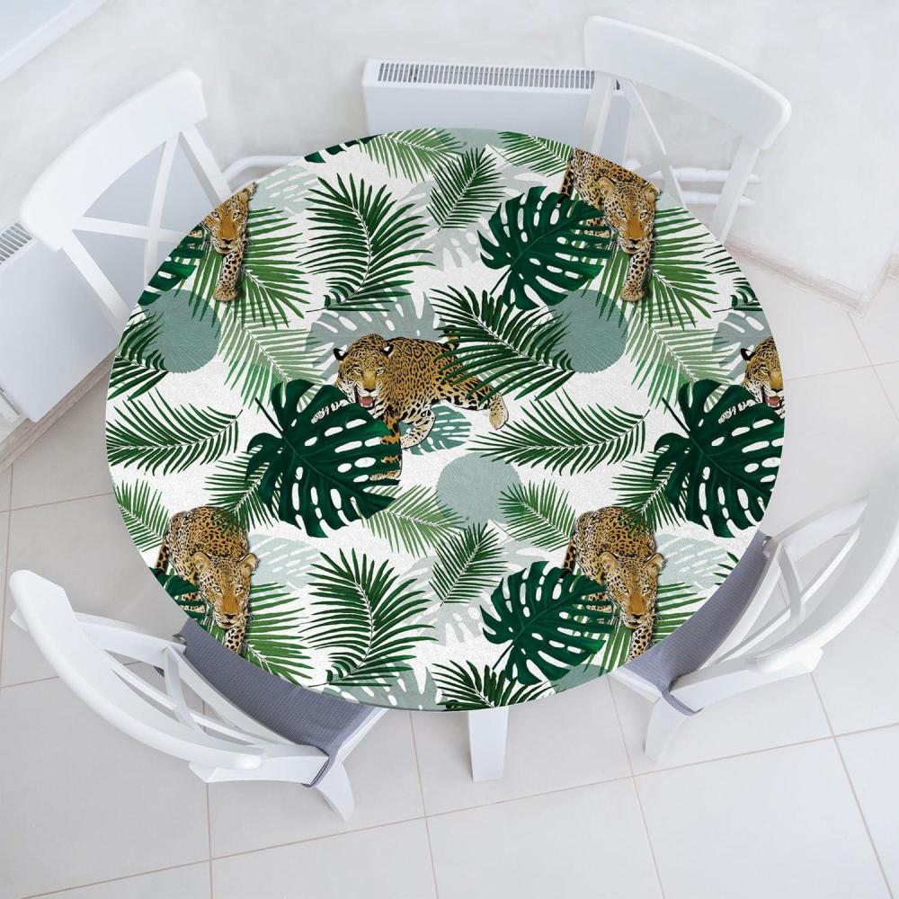 imageAmbesonne Valentine Fitted Round Tablecloth Colorful Roses and Leaves Repetitive Art on Monochrome Backdrop All Around Elastic Fabric Table Cover 56 60 Diameter Mauve Taupe and Fern GreenDark Green and Pale Coffee
