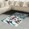 Ambesonne Cat Area Rug, Romantic Date Night of Kitties Drinking Milkshake Cozy Night Scene Valentines, Flat Woven Accent Rug for Living Room Bedroom Dining Room, 4′ X 5′ 7″, Dark Blue Apricot(Pale Blue Raspberry White)