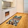Ambesonne Cat Area Rug, Romantic Date Night of Kitties Drinking Milkshake Cozy Night Scene Valentines, Flat Woven Accent Rug for Living Room Bedroom Dining Room, 4′ X 5′ 7″, Dark Blue Apricot(Sea Blue and Marigold)