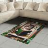 Ambesonne Cat Area Rug, Romantic Date Night of Kitties Drinking Milkshake Cozy Night Scene Valentines, Flat Woven Accent Rug for Living Room Bedroom Dining Room, 4′ X 5′ 7″, Dark Blue Apricot(Green Paprika Beige)