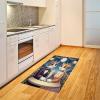 Ambesonne Cat Area Rug, Romantic Date Night of Kitties Drinking Milkshake Cozy Night Scene Valentines, Flat Woven Accent Rug for Living Room Bedroom Dining Room, 4′ X 5′ 7″, Dark Blue Apricot(Dark Blue Apricot)