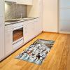 Ambesonne Cat Area Rug, Romantic Date Night of Kitties Drinking Milkshake Cozy Night Scene Valentines, Flat Woven Accent Rug for Living Room Bedroom Dining Room, 4′ X 5′ 7″, Dark Blue Apricot(Orange Brown Pale Blue)
