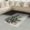 Ambesonne Cat Area Rug, Romantic Date Night of Kitties Drinking Milkshake Cozy Night Scene Valentines, Flat Woven Accent Rug for Living Room Bedroom Dining Room, 4′ X 5′ 7″, Dark Blue Apricot(Grey Green Pale Rust)