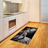 Ambesonne Cat Area Rug, Romantic Date Night of Kitties Drinking Milkshake Cozy Night Scene Valentines, Flat Woven Accent Rug for Living Room Bedroom Dining Room, 4′ X 5′ 7″, Dark Blue Apricot(Dark Purple Grey Coconut)