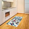 Ambesonne Cat Area Rug, Romantic Date Night of Kitties Drinking Milkshake Cozy Night Scene Valentines, Flat Woven Accent Rug for Living Room Bedroom Dining Room, 4′ X 5′ 7″, Dark Blue Apricot(Pale Blue Raspberry White)