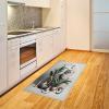 Ambesonne Cat Area Rug, Romantic Date Night of Kitties Drinking Milkshake Cozy Night Scene Valentines, Flat Woven Accent Rug for Living Room Bedroom Dining Room, 4′ X 5′ 7″, Dark Blue Apricot(Grey Green Pale Rust)