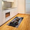 Ambesonne Cat Area Rug, Romantic Date Night of Kitties Drinking Milkshake Cozy Night Scene Valentines, Flat Woven Accent Rug for Living Room Bedroom Dining Room, 4′ X 5′ 7″, Dark Blue Apricot(Umber and Pale Blue Grey)