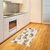 Ambesonne Cat Area Rug, Romantic Date Night of Kitties Drinking Milkshake Cozy Night Scene Valentines, Flat Woven Accent Rug for Living Room Bedroom Dining Room, 4′ X 5′ 7″, Dark Blue Apricot(Ivory Apricot and Dark Grey)