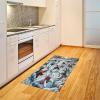 Ambesonne Cat Area Rug, Romantic Date Night of Kitties Drinking Milkshake Cozy Night Scene Valentines, Flat Woven Accent Rug for Living Room Bedroom Dining Room, 4′ X 5′ 7″, Dark Blue Apricot(Soft Blue Burnt Orange)
