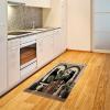 Ambesonne Cat Area Rug, Romantic Date Night of Kitties Drinking Milkshake Cozy Night Scene Valentines, Flat Woven Accent Rug for Living Room Bedroom Dining Room, 4′ X 5′ 7″, Dark Blue Apricot(Sand Brown Maroon Green)