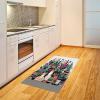 Ambesonne Cat Area Rug, Romantic Date Night of Kitties Drinking Milkshake Cozy Night Scene Valentines, Flat Woven Accent Rug for Living Room Bedroom Dining Room, 4′ X 5′ 7″, Dark Blue Apricot(Teal Pink and Purple)