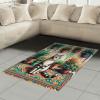 Ambesonne Cat Area Rug, Romantic Date Night of Kitties Drinking Milkshake Cozy Night Scene Valentines, Flat Woven Accent Rug for Living Room Bedroom Dining Room, 4′ X 5′ 7″, Dark Blue Apricot(Jade Green Grey Orange)