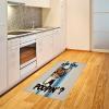 Ambesonne Cat Area Rug, Romantic Date Night of Kitties Drinking Milkshake Cozy Night Scene Valentines, Flat Woven Accent Rug for Living Room Bedroom Dining Room, 4′ X 5′ 7″, Dark Blue Apricot(Blue Coconut Chocolate)