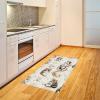 Ambesonne Cat Area Rug, Romantic Date Night of Kitties Drinking Milkshake Cozy Night Scene Valentines, Flat Woven Accent Rug for Living Room Bedroom Dining Room, 4′ X 5′ 7″, Dark Blue Apricot(Ivory Pale Brown Grey)
