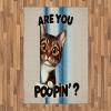 Ambesonne Cat Area Rug, Romantic Date Night of Kitties Drinking Milkshake Cozy Night Scene Valentines, Flat Woven Accent Rug for Living Room Bedroom Dining Room, 4′ X 5′ 7″, Dark Blue Apricot(Blue Coconut Chocolate)