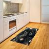Ambesonne Cat Area Rug, Romantic Date Night of Kitties Drinking Milkshake Cozy Night Scene Valentines, Flat Woven Accent Rug for Living Room Bedroom Dining Room, 4′ X 5′ 7″, Dark Blue Apricot(Charcoal Grey)