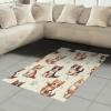 Ambesonne Cat Area Rug, Romantic Date Night of Kitties Drinking Milkshake Cozy Night Scene Valentines, Flat Woven Accent Rug for Living Room Bedroom Dining Room, 4′ X 5′ 7″, Dark Blue Apricot(Ivory Apricot and Dark Grey)